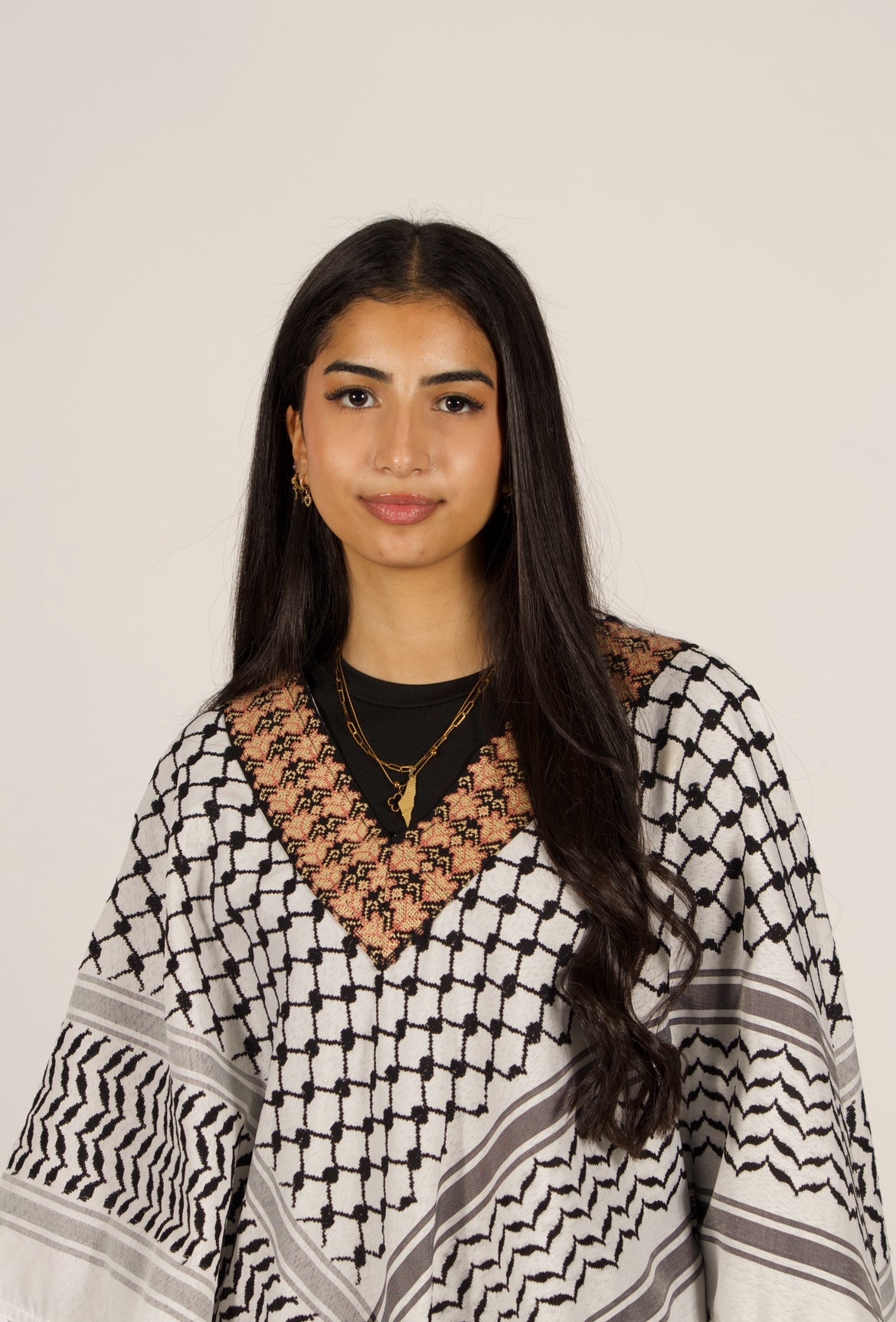Keffiyeh Blouse with Embroidery